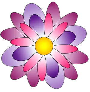 Colorful Abstract Flower Illustration PNG image