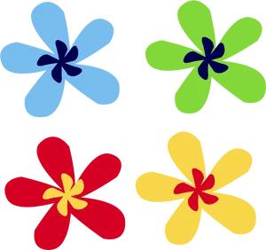 Colorful Abstract Flower Vector Illustration PNG image