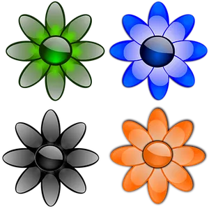 Colorful Abstract Flowers Graphic