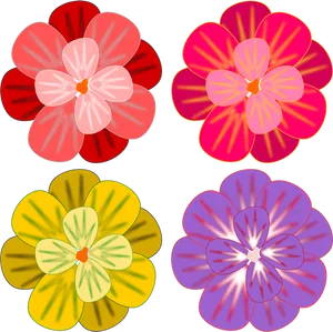 Colorful Abstract Flowers Illustration PNG image