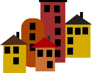 Colorful Abstract Houses PNG image