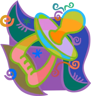 Colorful Abstract Pacifier Art PNG
