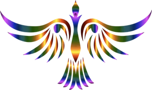 Colorful Abstract Phoenix Design PNG image