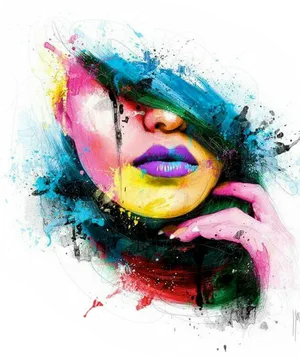 Colorful Abstract Portrait PNG image