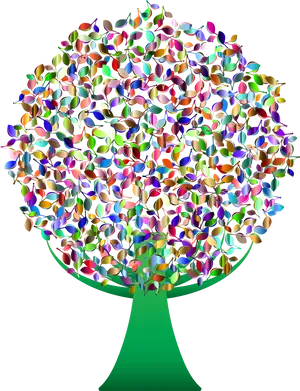 Colorful Abstract Tree Design PNG image