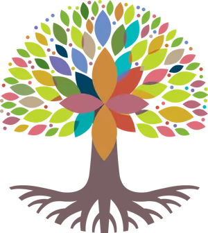 Colorful Abstract Tree Graphic PNG image