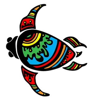 Colorful Abstract Turtle Art PNG image