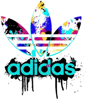 Colorful Adidas Trefoil Logo Art PNG image