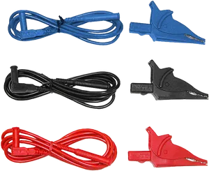 Colorful Alligator Clip Cables PNG image