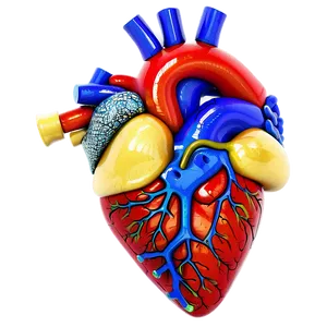Colorful Anatomical Heart PNG 25