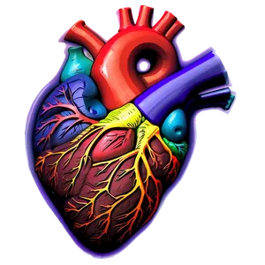 Colorful Anatomical Heart PNG Lmn66 PNG