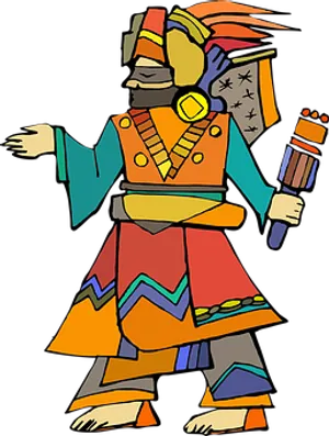 Colorful Ancient Egyptian God Illustration PNG image