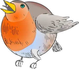 Colorful Animated Bird Illustration PNG image