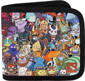 Colorful Animated Characters Wallet PNG image