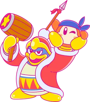 Colorful_ Animated_ King_and_ Knight PNG image