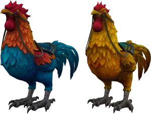 Colorful_ Animated_ Roosters