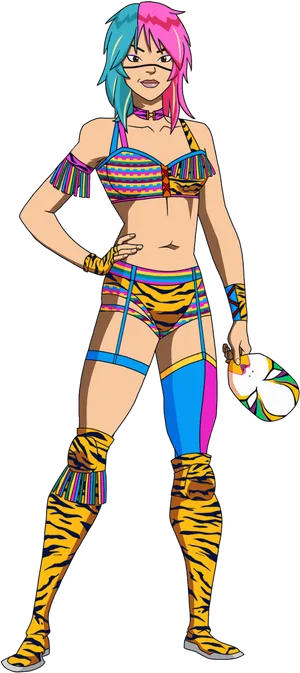 Colorful Anime Character Costume PNG