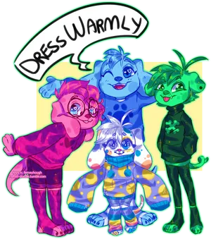 Colorful_ Anthropomorphic_ Characters_ Dress_ Warmly