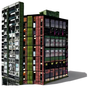 Colorful Apartment Building Illustration PNG
