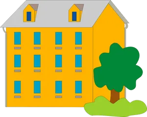 Colorful Apartment Building Illustration PNG image