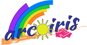 Colorful Arcoiris Graphicwith Sun PNG image