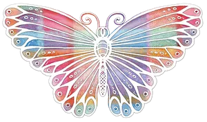 Colorful Artistic Butterfly Illustration PNG image