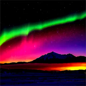Colorful Aurora Over Mountains PNG 40 PNG