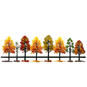 Colorful Autumn Trees Lineup Png 06212024 PNG image