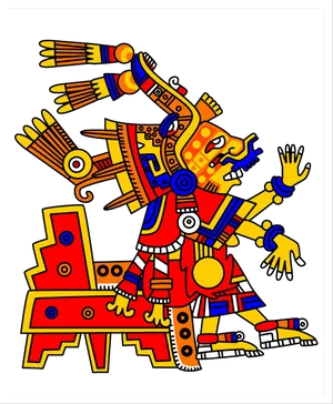 Colorful Aztec Warrior Artwork PNG image