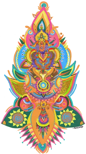 Colorful Aztec Warrior Artwork