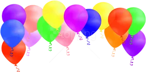Colorful Balloons Black Background PNG image