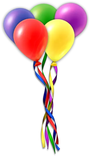 Colorful Balloonswith Ribbons
