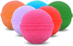 Colorful Bath Bombs Collection PNG image