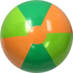 Colorful Beach Ball Isolatedon Black