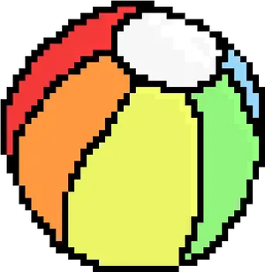 Colorful Beach Ball Pixel Art