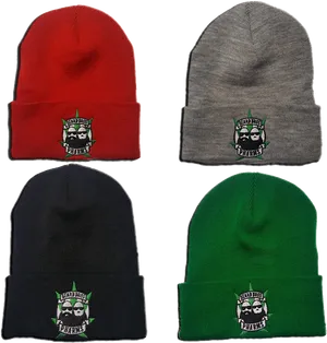 Colorful Beanies Collection PNG image