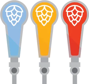 Colorful Beer Tap Handles PNG