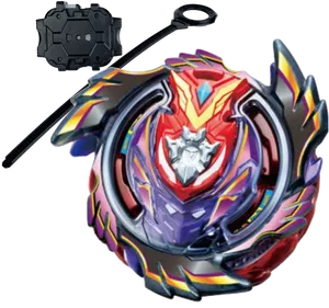 Colorful Beybladewith Launcher PNG image