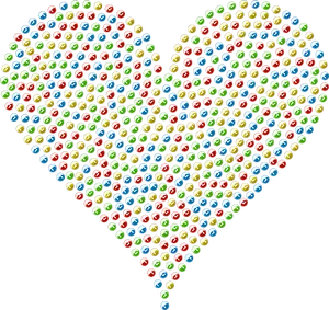 Colorful Billiard Balls Heart Shape