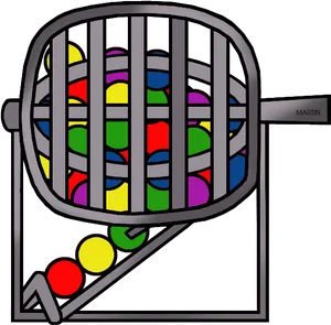 Colorful Bingo Ballsin Cage.png PNG image