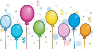 Colorful Birthday Balloons Background PNG
