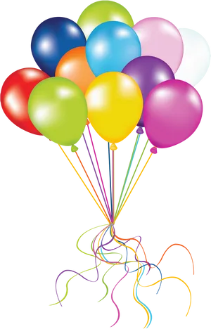 Colorful Birthday Balloons Background PNG image