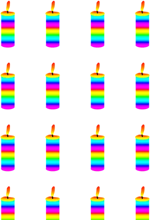 Colorful Birthday Candles Pattern PNG image