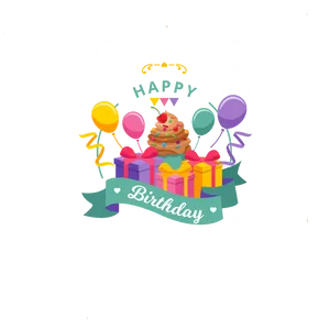 Colorful Birthday Celebration Background PNG image