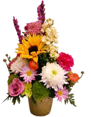 Colorful Birthday Flower Bouquet PNG image