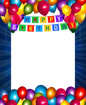 Colorful Birthday Frame PNG image