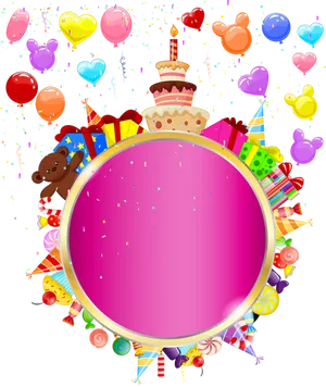 Colorful Birthday Frame Template PNG image