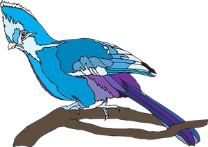 Colorful Blue Bird Illustration