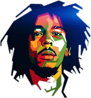 Colorful Bob Marley Vector Portrait PNG image