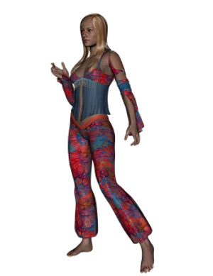 Colorful Bohemian Outfit3 D Model